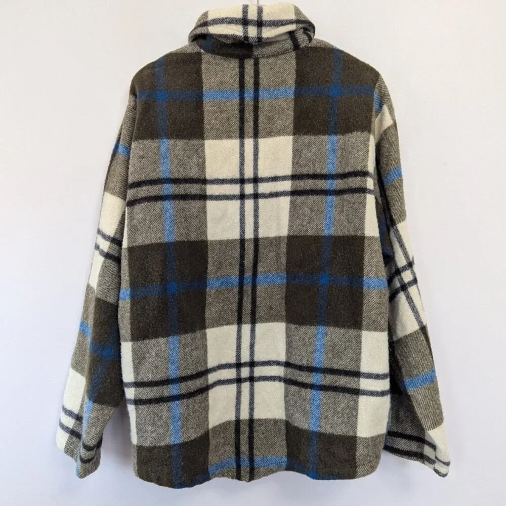 Vintage 50s Woolrich Pull Over Plaid Jacket Wool USA Hunting‎ Retro XL